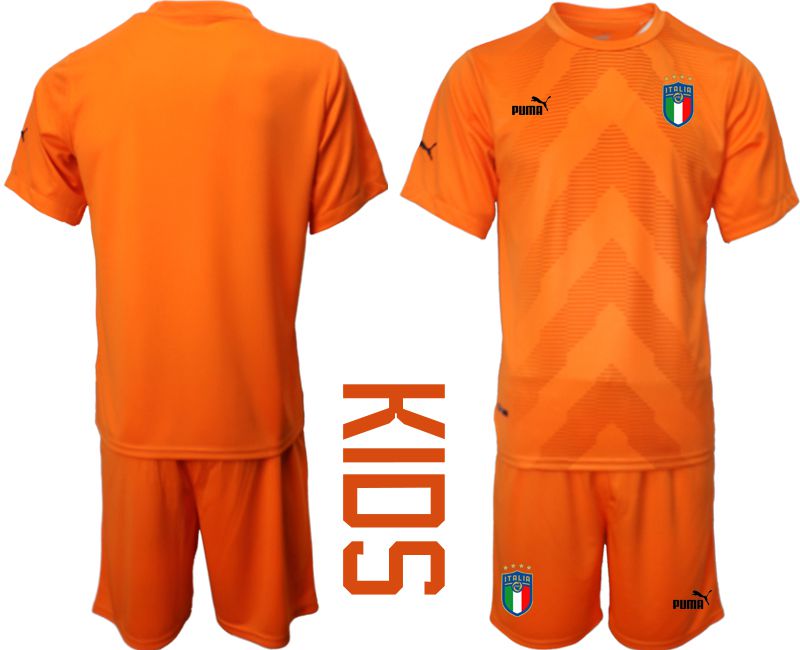 Youth 2022 World Cup National Team Italy orange goalkeeper blank Soccer Jersey->youth soccer jersey->Youth Jersey
